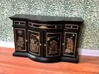 JBM Black & Gold Asian Dollhouse Buffet Credenza 1:12 Furniture JJ31018BBS