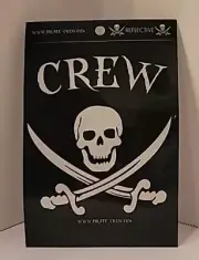 Pirate Sticker Skull Cross Swords Crew Reflective Sticker Decal 5-1/2” L x 4” W