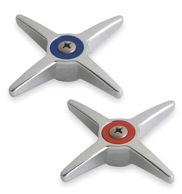 Chicago Faucets 633-PRJKCP 3" Cross Handle Pair – Polished Chrome, Vandal-Proof,