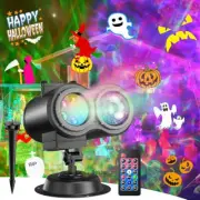 16 Pattern Slides Christmas Halloween Projector LED Moving Snowfall Laser Light