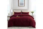 LINENOVA Premium Microfiber Doona Duvet Cover Set All Size Burgundy