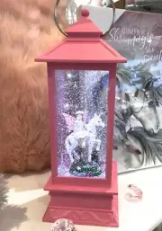 ~❤️~UNICORN Pink Fairy Lantern LED Night Light Glitter Snow Globe Bday Gift❤️