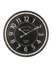 [Willow & Silk] Round Vintage Design Digital Wall Clock 70cm in Black