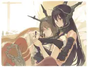 Anime girls kantai collection nagato mutsu long hair Playmat Gaming Mat Desk