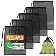 Mesh Bags Drawstring 5Pcs 11,8 х7.48'' – 5 PCS Set / 11.8*7.48 inch, Black