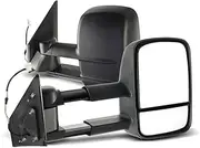 Pair Extendable Towing Mirrors for Toyota Landcruiser 200 Series 2007-2019 Black