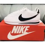 女 現貨 耐吉NIKE CLASSIC CORTEZ LEATHER 白底 黑勾 皮革 阿甘 807471-101慢跑鞋