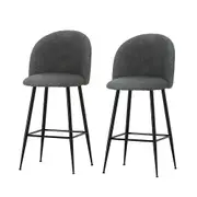 Set of 2 Fenille Bar Stools - Charcoal