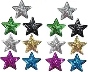 LOLIPPYY 14Pcs Sequin Star Embroidery Appliques Repair Patches for Clothes Cute Decorative Sewing Patches for DIY Projects and Garment Enhancements