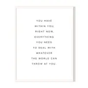 Within You Framed Printed Wall Art - White