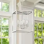 Kalium 4-Light Chandelier, Sliver Modern Ceiling Light Metal Lantern Fixture ...