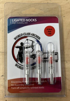 4KJT Outdoors X-bow Lighted Nocks Red Color .302 Diameter