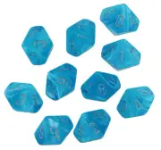 Chessex Luminary Sky/Silver GITD Set of 10 d10 Dice