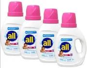 All Liquid Laundry Detergent, Gentle for Baby, 24 Loads, 36 fl oz - 4 Pack