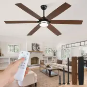 65 Inch Ceiling Fans with Lights, Farmhouse Large Ceiling Fans with Remote, B...