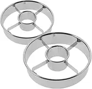 ABOOFAN 2pcs Stainless Steel Reusable Doughnut Cutters Round Baking Molds for Cake Decorating Easy to Clean Doughnut Cutter for Family Events and Parties