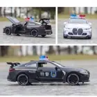 1:32 BMW M4 Police Car High simulation Pull Back Sound Light Diecast Model CAR T