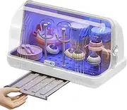 Baby Bottle Drying Rack,Clear Cover Baby Bottle Storage Container with Drain Tray - Dustproof Counter Top Dryer, Portable Kitchen Cabinet Organizer