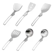 Stainless Steel Camping Spoon Paddle Foldable Tableware Easy to Clean Design