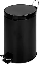Honey-Can-Do TRS-05170 12L Step Trash Can, Matte Black