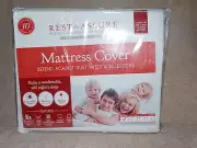 Rest Assure TWIN Knitted Mattress Cover Defends Dust Mite & Allergens New