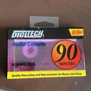 New Sealed Digitech Audio Cassette Tape, 90 Minutes, Normal Bias, Purple Case
