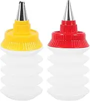 PHENOFICE 2sets Cookie Decorating Supply Icing Piping Bottle Cake Piping Bottle Baking Supply Squeeze for Icing 2pcs*2 Random Color