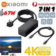 7IN1 XIAOMI Power Strip Board Socket 67W Docking Station Hub Adapter 4K HDMI USB