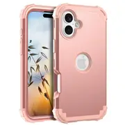 MCC Impact iPhone 16+ Plus Shockproof 3in1 Rugged Case Cover Apple 16Plus [Rose Gold]