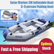 3M Inflatable Boat with Hard Air-Deck Raft Boat Pontoon Fishing Boat Dinghy