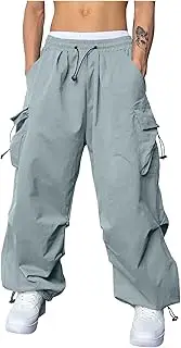 [Generic] Mens Baggy Cargo Pants Casual Loose Fit Parachute Pant 2025 Trendy Street Hip Hop Harem Joggers with Pockets