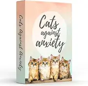 Catchyourdreams Cats Against Anxiety Cards - 50 Cards For Self Esteem and Stress, Affirmations for Anxiety Emotions Oracle Tarot Self Therapy (Cats Against Anxiety)