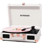 Vinyl Record Player with Built-in Speakers 3-Speed Vintage Record Player