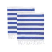 Nicola Spring Turkish Cotton Towel Set - Blue Stripe - Pack Of 4