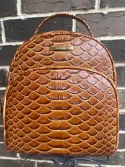 NWT $325 Brahmin Chelcy Leather Backpack Honey Brown Saratoga