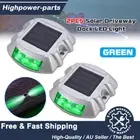 2PCS Solar Driveway Lights Green Deck Pathway Solar Dock LED Light Safety Light