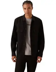 [Calvin Klein] Cotton Blend Overshirt in Black
