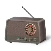 AM FM Radio Retro Table Top Radio with Bluetooth Speaker,Vintage Wooden Finis...