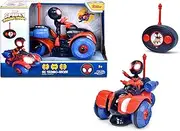 Jada Toys Miles Morales RC Techno Racer (17 cm) - Remote Controlled Vehicle with Spin for Marvel Spidey and His Super Friends, Toy Car with Remote Control for Children from 3 Years, Max. 6.5 km/h