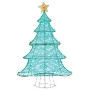 3'11" 3D Christmas Tree w/ Star Twinkling Multicolor LED Outdoor Holiday Decor