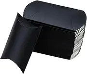 YOSADIER 60Pcs Kraft Paper Candy Boxes Pillow Shape Party Favors with Rope for Christmas Birthdays and Special Events for Treats Prizes and Black