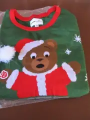 Build a Bear Woman's Clothing Holiday Sweater Size L Bear Stuck in Chimney Tipsy