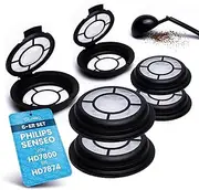 [DL-pro] Set of 6 Refillable Coffee Pods for Melitta 180424 Permanent Pad Filter Coffee Filter for Senseo Coffee Machine HD7800 to HD7874 6 Pieces with Coffee Powder Spoon