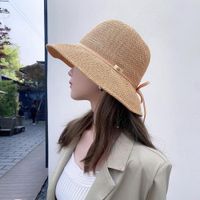 在飛比找ETMall東森購物網優惠-韓版草帽韓國海邊度假沙灘帽夏天防曬草編帽子女遮陽帽可折疊涼帽