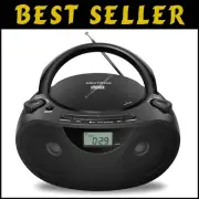 All-in-One Portable Boombox: CD Player, Bluetooth, AM/FM Radio, USB & Bass Boost