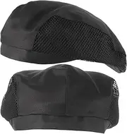 [Alipis] Beanie Women Hair Net for Chef Cooking Hair Cap Kitchen Hats Soft Fabric Black