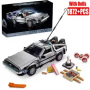 Technical NEW 1872Pcs Back to the Future Time Machine Building Blocks Vehicle Mo