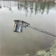 Telescopic Water Sampler,Water Sampling Pole,1000ML Telescopic Water Sampling Dipper System Rod Water Sampling Rod Vertical Swing Sampler for Water(Silver,1.25m-5m)