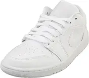 [Nike] Women's WMNS Air Jordan 1 Low Sneaker, White, 11.5