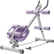 Foldable Ab Machine for Home Gym – Adjustable Abdominal Trainer with 2 Gradient & 5 Height Settings, Elastic Cord, LED Counting Meter, Full Body Shaping & Waist Trainer Equipment